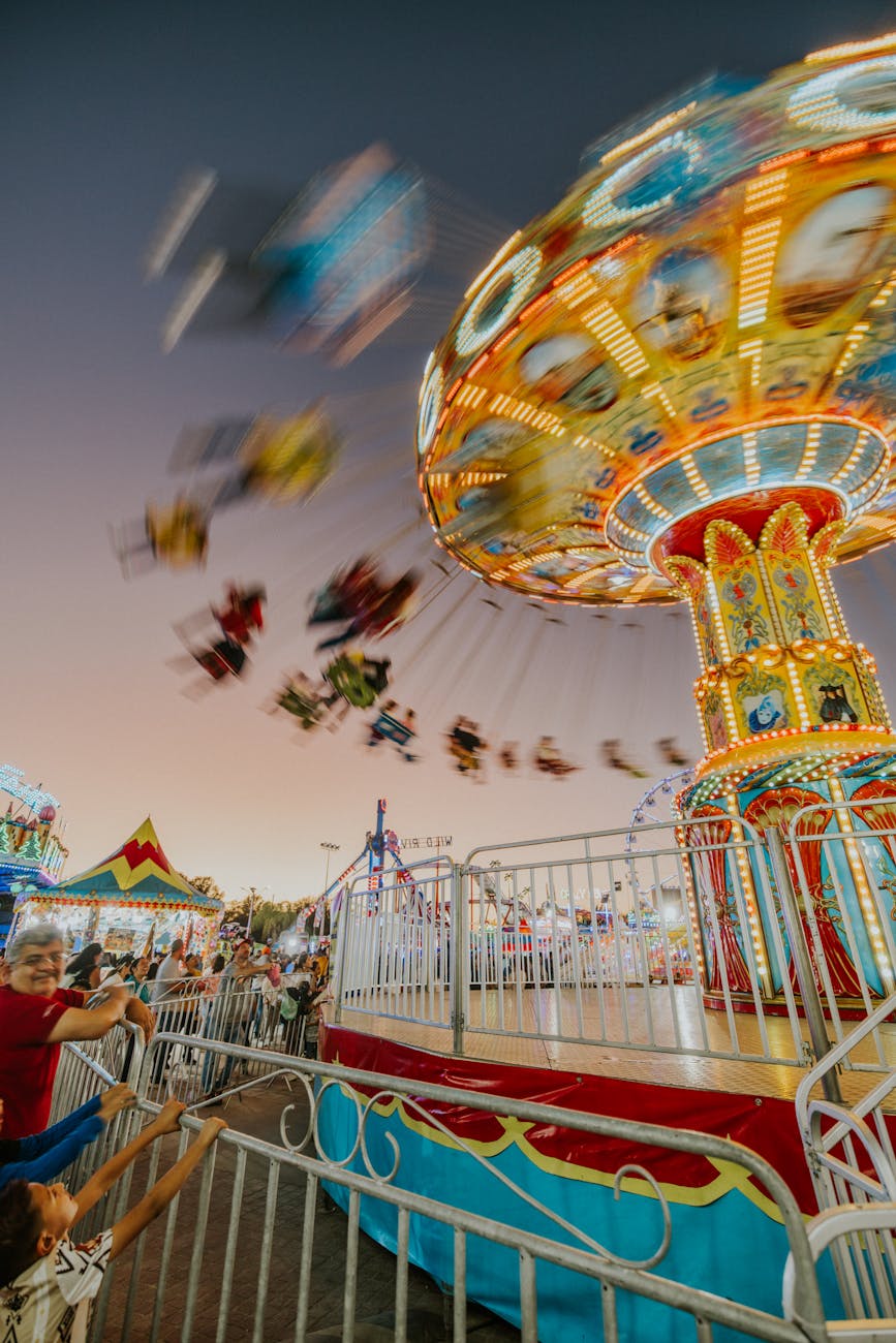 low angle shot of a carousel