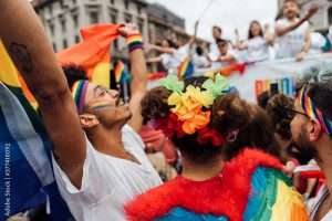 Joyful Gay Pride Crowd