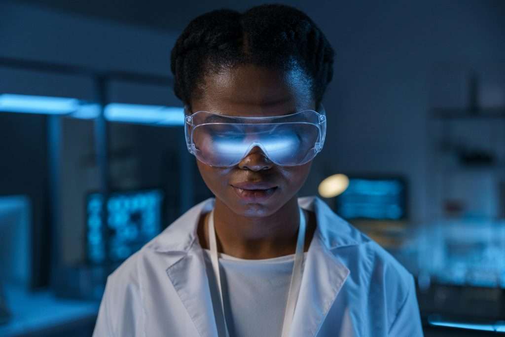 Portrait of an african man wearing modern glasses