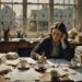 person doing paperwork at a desk strewn with disorganized papers